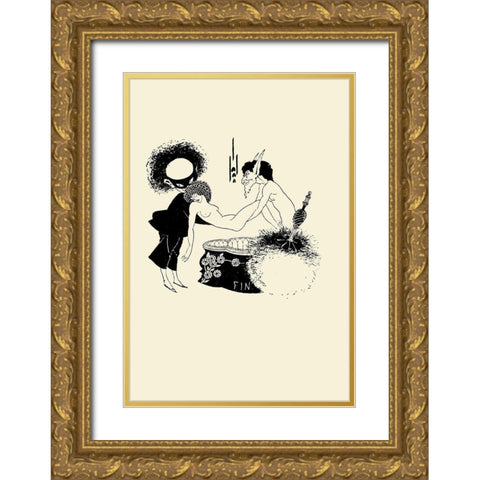 Salome 1894 - The Burial of Salome Gold Ornate Wood Framed Art Print with Double Matting by Beardsley, Aubrey