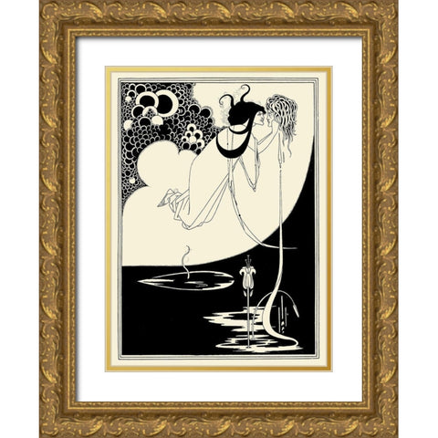 Salome 1894 - The Climax Gold Ornate Wood Framed Art Print with Double Matting by Beardsley, Aubrey