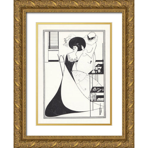 Salome 1894 - The Toilette of Salome Gold Ornate Wood Framed Art Print with Double Matting by Beardsley, Aubrey