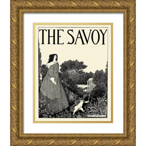Savoy 1896 Vol.1 - Cover Design Gold Ornate Wood Framed Art Print with Double Matting by Beardsley, Aubrey