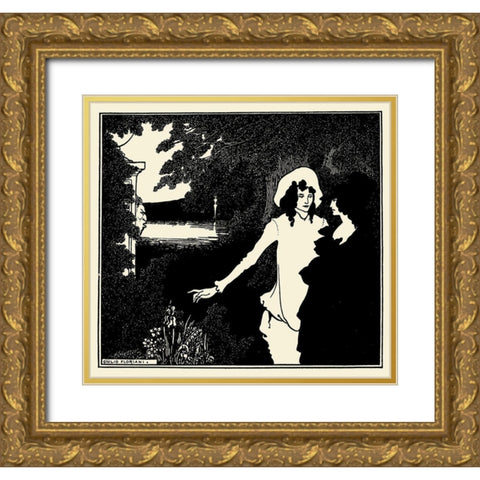Savoy 1896 Vol.5 - Cover Design Gold Ornate Wood Framed Art Print with Double Matting by Beardsley, Aubrey