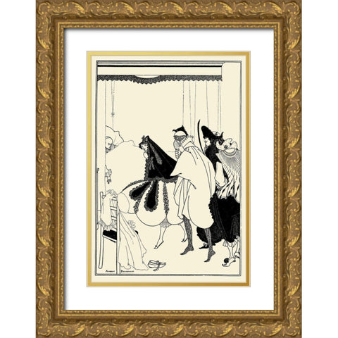Savoy 1896 Vol.6 - Death of Pierrot Gold Ornate Wood Framed Art Print with Double Matting by Beardsley, Aubrey
