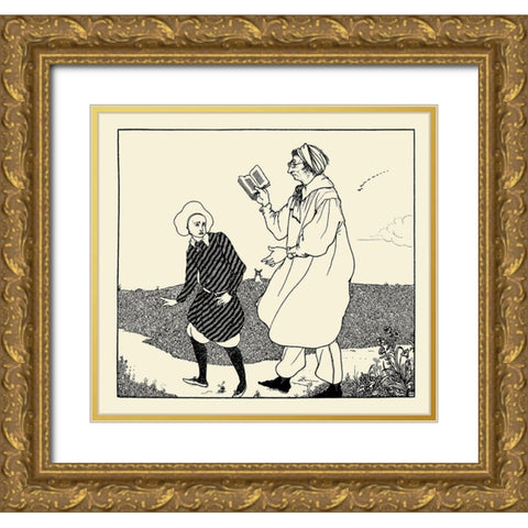 Savoy 1896 Vol.7 - Cover Design Gold Ornate Wood Framed Art Print with Double Matting by Beardsley, Aubrey
