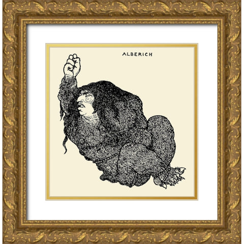Savoy 1896 Vol.8 - Alberich Gold Ornate Wood Framed Art Print with Double Matting by Beardsley, Aubrey