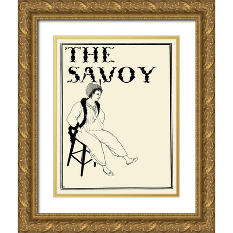 Savoy 1896 Vol.8 - Cover Design Gold Ornate Wood Framed Art Print with Double Matting by Beardsley, Aubrey