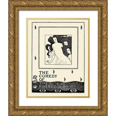 Savoy 1896 Vol.8 - Rhinegold Gold Ornate Wood Framed Art Print with Double Matting by Beardsley, Aubrey