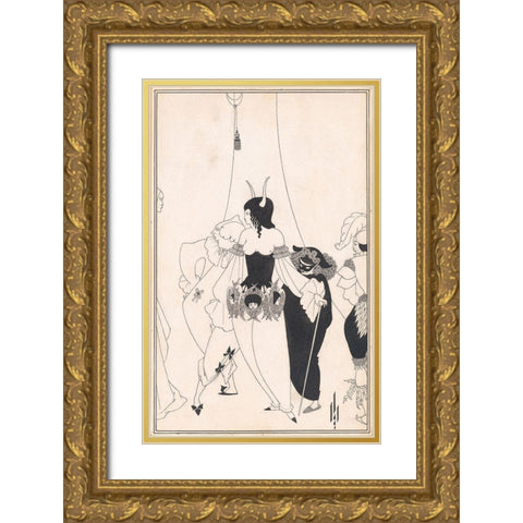 Tales of Mystery 1894 - Masque of Red Death Gold Ornate Wood Framed Art Print with Double Matting by Beardsley, Aubrey
