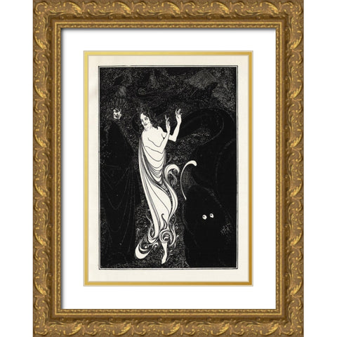 Under the Hill 1903 - For 3rd tableau of Rheingold Gold Ornate Wood Framed Art Print with Double Matting by Beardsley, Aubrey