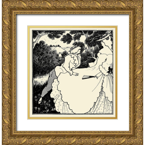 Under the Hill 1903 - Three Musicians Gold Ornate Wood Framed Art Print with Double Matting by Beardsley, Aubrey