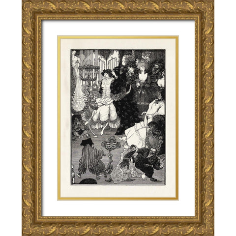Under the Hill 1903 - Toilet of Helen Gold Ornate Wood Framed Art Print with Double Matting by Beardsley, Aubrey