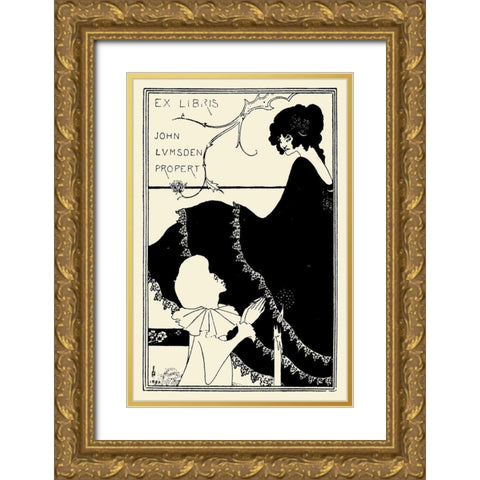 Yellow Book 1894 Vol.1 - John Lumsden Gold Ornate Wood Framed Art Print with Double Matting by Beardsley, Aubrey