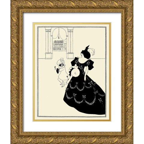 Yellow Book 1894 Vol.2 - Marionettes 1 Gold Ornate Wood Framed Art Print with Double Matting by Beardsley, Aubrey