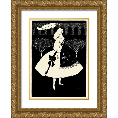 Yellow Book 1894 Vol.2 - Slippers of Cinderella Gold Ornate Wood Framed Art Print with Double Matting by Beardsley, Aubrey