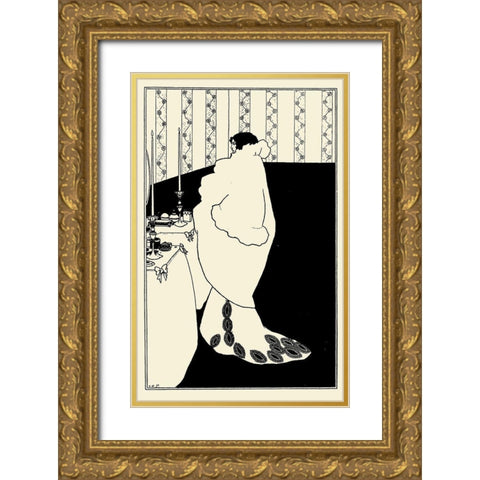 Yellow Book 1894 Vol.3 - La Dame aux Camelias Gold Ornate Wood Framed Art Print with Double Matting by Beardsley, Aubrey