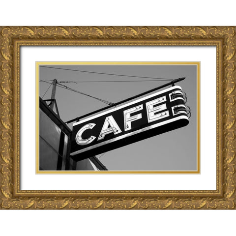 Gadsden Alabama Gold Ornate Wood Framed Art Print with Double Matting by Alabama Picture Archive