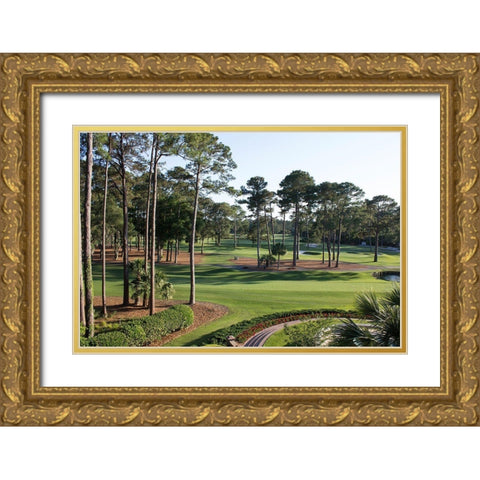 Charleston National Golf Club-South Carolina Gold Ornate Wood Framed Art Print with Double Matting by South Carolina Picture Archive