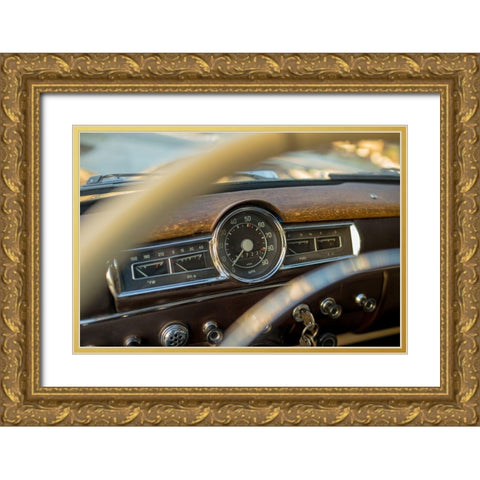 Classic Wooden Dashboard Gold Ornate Wood Framed Art Print with Double Matting by Vintage Photo Archive