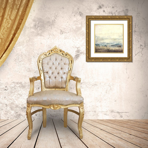 Distant Mountain Gold Ornate Wood Framed Art Print with Double Matting by Alpenglow Workshop