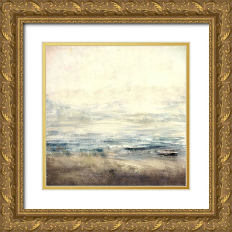 Distant Mountain Gold Ornate Wood Framed Art Print with Double Matting by Alpenglow Workshop