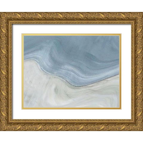 Sand and Sea Gold Ornate Wood Framed Art Print with Double Matting by Alpenglow Workshop