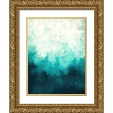 Turquoise Hills Gold Ornate Wood Framed Art Print with Double Matting by Alpenglow Workshop