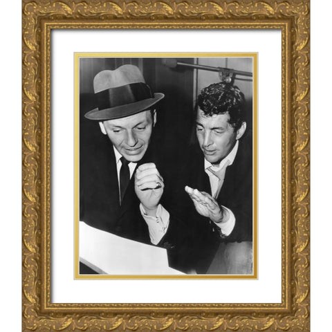 Frank Sinatra, Dean Martin, 1963 Gold Ornate Wood Framed Art Print with Double Matting by Vintage Hollywood Archive