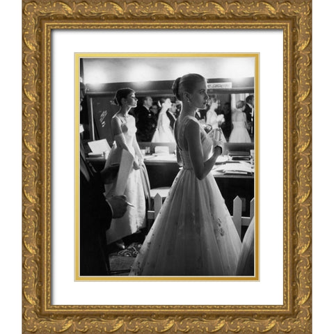Audrey Hepburn, Grace Kelly, 1954 Gold Ornate Wood Framed Art Print with Double Matting by Vintage Hollywood Archive