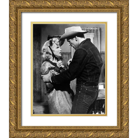 Marilyn Monroe, Don Murray, Bus Stop, 1956 Gold Ornate Wood Framed Art Print with Double Matting by Vintage Hollywood Archive