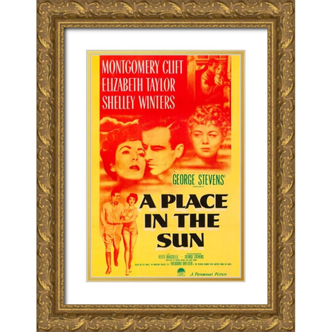 A Place in the Sun-1951 Gold Ornate Wood Framed Art Print with Double Matting by Vintage Hollywood Archive
