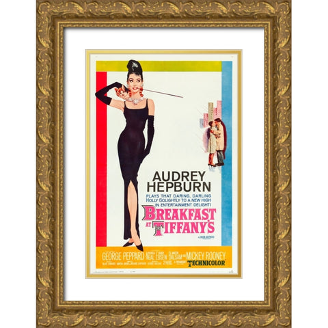 Breakfast at Tiffanys-1961 Gold Ornate Wood Framed Art Print with Double Matting by Vintage Hollywood Archive