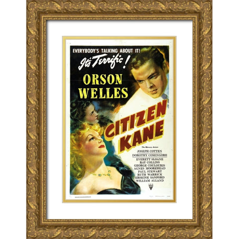 Citizen Kane-1941 Gold Ornate Wood Framed Art Print with Double Matting by Vintage Hollywood Archive