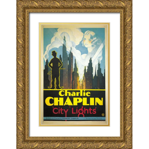 City Lights-1931 Gold Ornate Wood Framed Art Print with Double Matting by Vintage Hollywood Archive