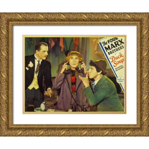 Duck Soup Lobby Card Gold Ornate Wood Framed Art Print with Double Matting by Vintage Hollywood Archive