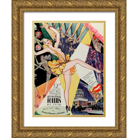 Fox Movietone Follies-1929 Gold Ornate Wood Framed Art Print with Double Matting by Vintage Hollywood Archive