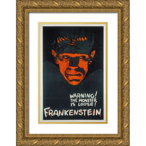 Frankenstein-1931 Gold Ornate Wood Framed Art Print with Double Matting by Vintage Hollywood Archive