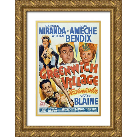 Greenwich Village-1944 Gold Ornate Wood Framed Art Print with Double Matting by Vintage Hollywood Archive