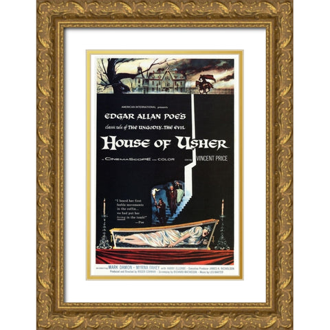 House of Usher-1960 Gold Ornate Wood Framed Art Print with Double Matting by Vintage Hollywood Archive