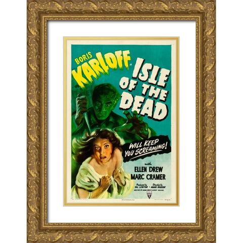 Isle of the Dead-1945 Gold Ornate Wood Framed Art Print with Double Matting by Vintage Hollywood Archive