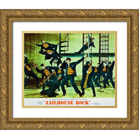 Jailhouse Rock-1957 Gold Ornate Wood Framed Art Print with Double Matting by Vintage Hollywood Archive