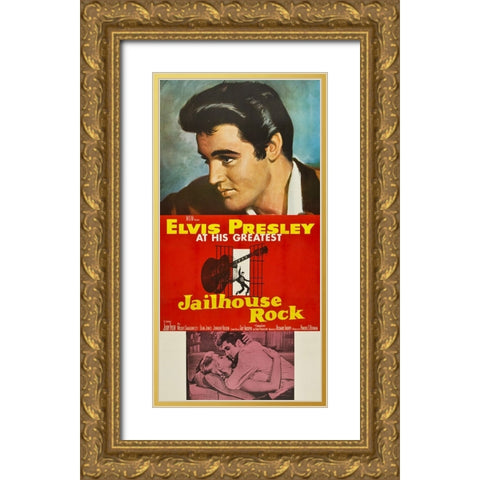 Jailhouse Rock-1957 Gold Ornate Wood Framed Art Print with Double Matting by Vintage Hollywood Archive