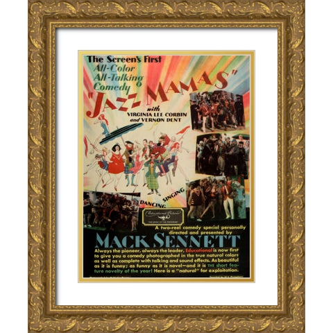 Jazz Mamas-1929 Gold Ornate Wood Framed Art Print with Double Matting by Vintage Hollywood Archive
