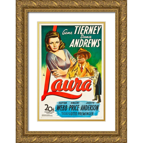 Laura-1944 Gold Ornate Wood Framed Art Print with Double Matting by Vintage Hollywood Archive