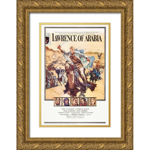 Lawrence of Arabia Gold Ornate Wood Framed Art Print with Double Matting by Vintage Hollywood Archive