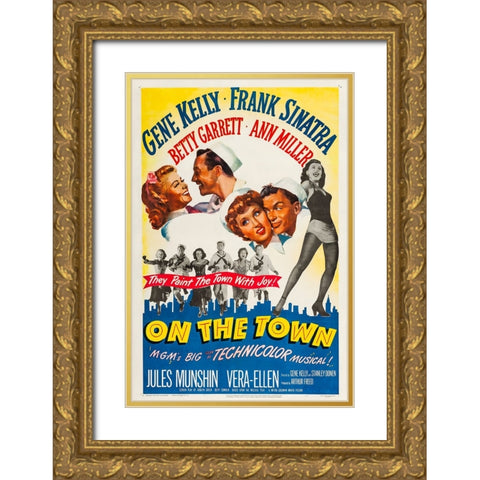 On the Town-1949 Gold Ornate Wood Framed Art Print with Double Matting by Vintage Hollywood Archive