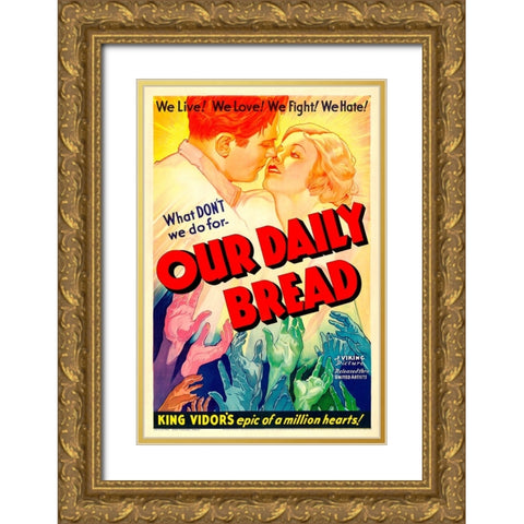 Our Daily Bread-1934 Gold Ornate Wood Framed Art Print with Double Matting by Vintage Hollywood Archive