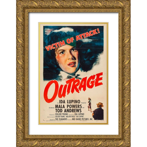 Outrage-1950 Gold Ornate Wood Framed Art Print with Double Matting by Vintage Hollywood Archive