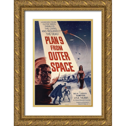 Plan nine from Outer Space Gold Ornate Wood Framed Art Print with Double Matting by Vintage Hollywood Archive