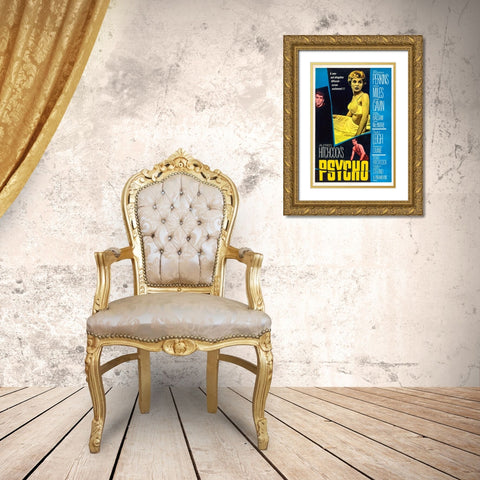 Psycho-1960 Gold Ornate Wood Framed Art Print with Double Matting by Vintage Hollywood Archive