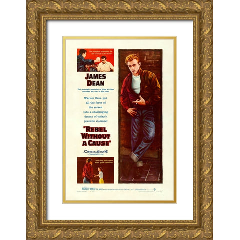 Rebel without a Cause-1955 Gold Ornate Wood Framed Art Print with Double Matting by Vintage Hollywood Archive
