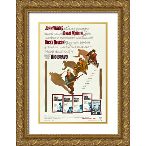 Rio Bravo-1959 Gold Ornate Wood Framed Art Print with Double Matting by Vintage Hollywood Archive